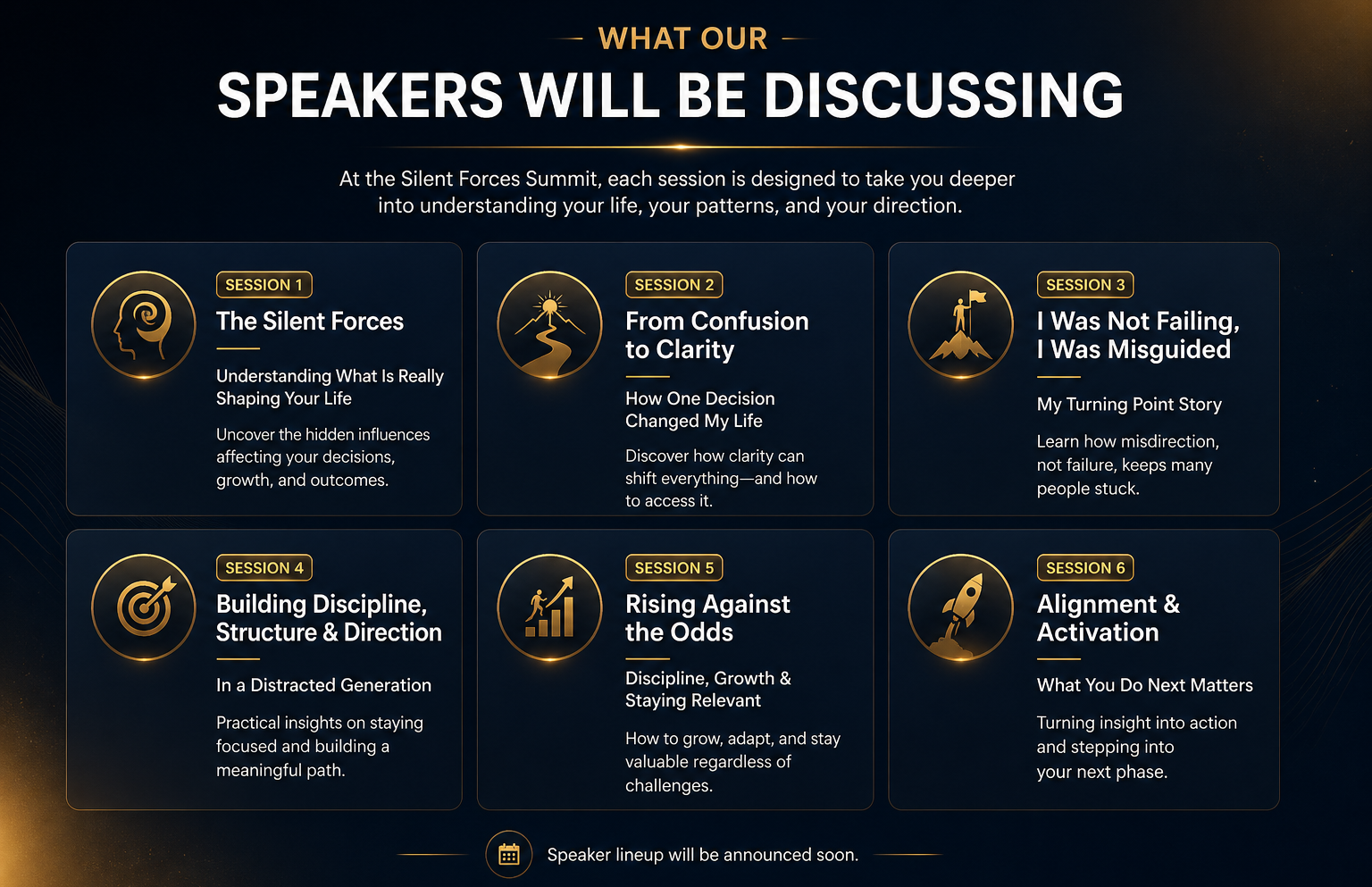 Speakers will be discussing